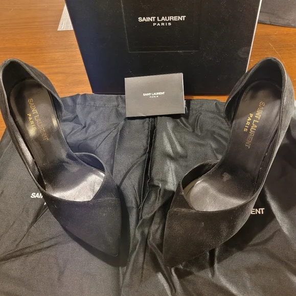 Saint Laurent black suede stiletto, size 7.5 - Picture 3 of 13